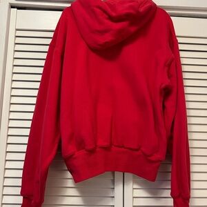 Yezzy red hooded heavy weight sweatshirt